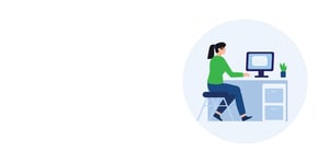 A person sitting in front of a computer answering an email